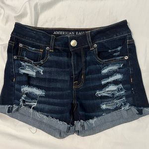 American Eagle high rise Shortie Jean Shorts